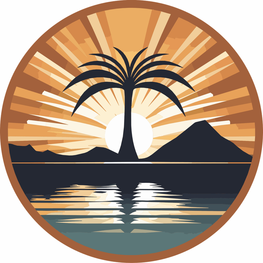 ai generated, palm tree, sea, sunset, logo, round, nature, logo, logo, logo, logo, logo-8249555.jpg